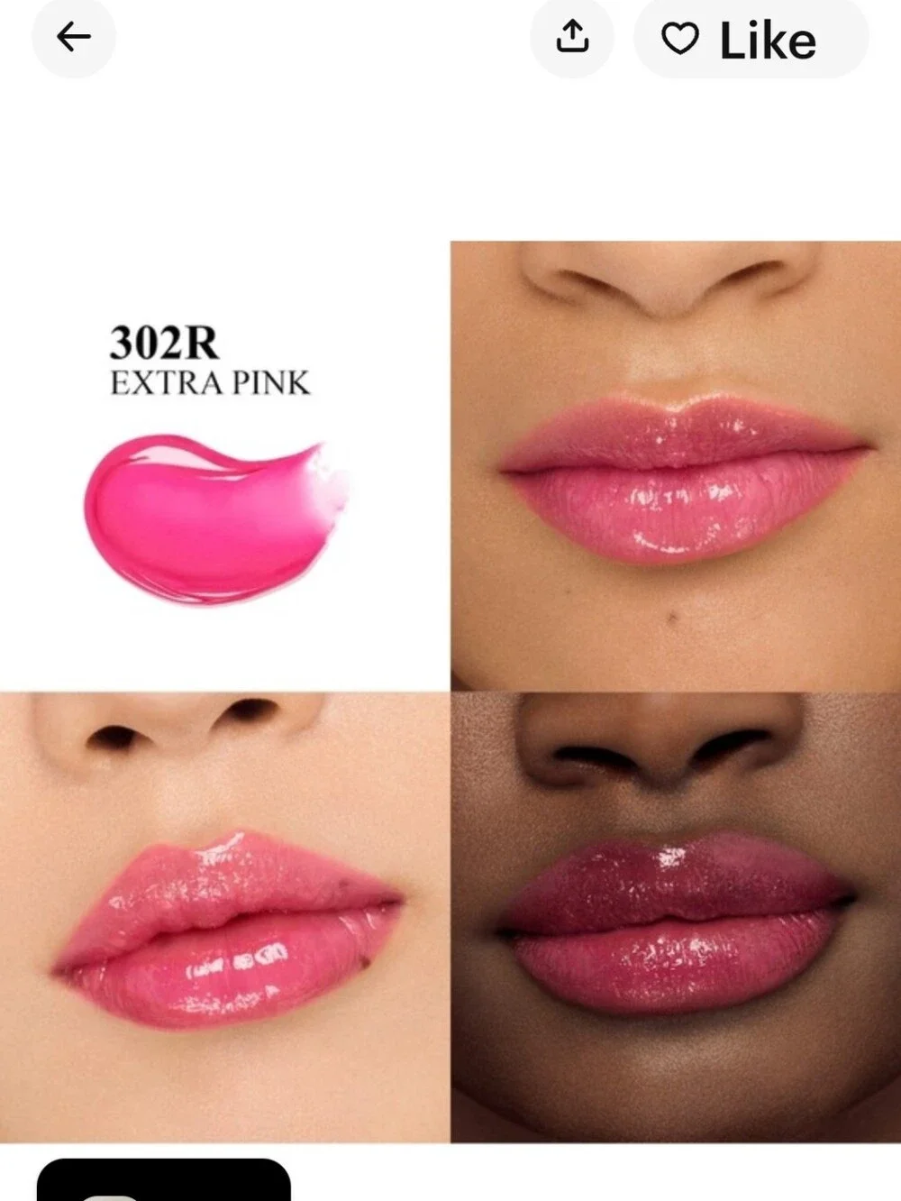 Valentino 302 R Pink High-Shine Disco Lip balm $42 Retail